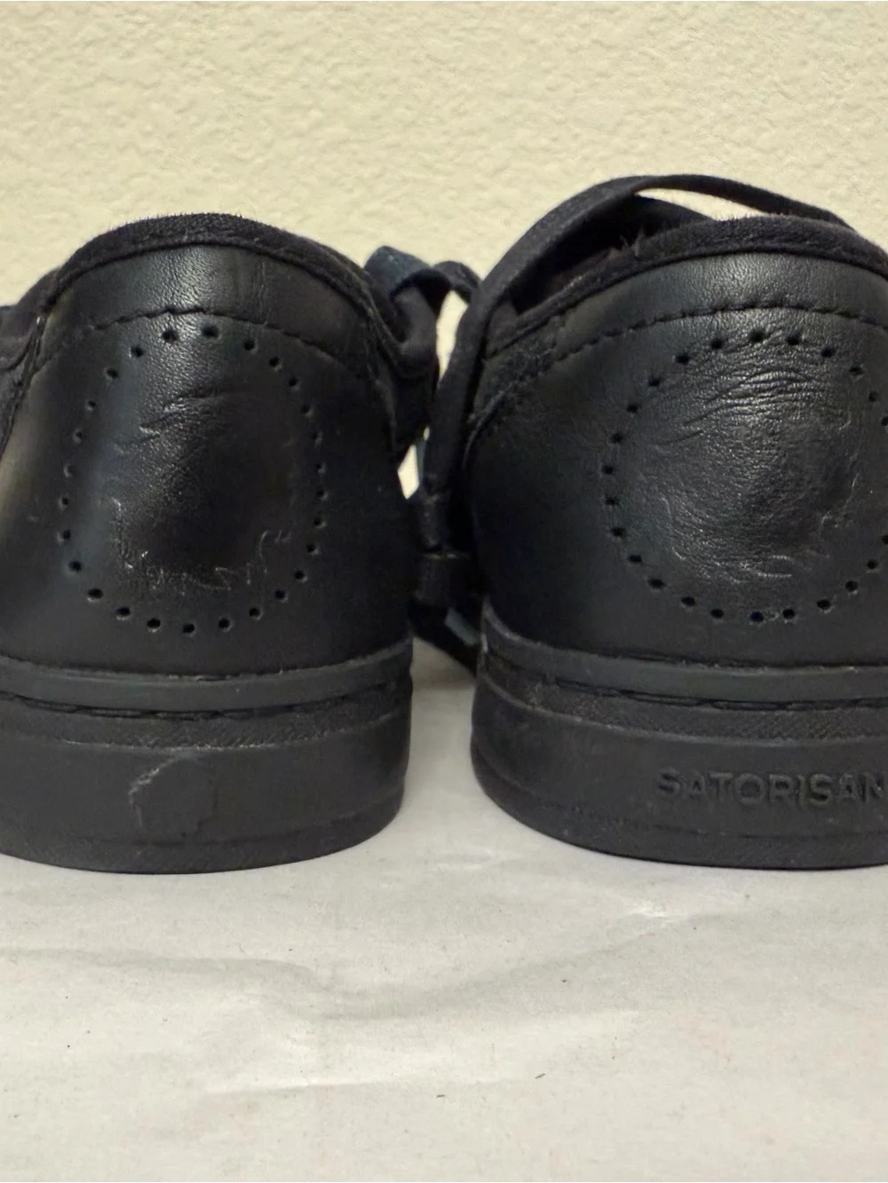 Satorisan Men's Black Suede & leather low-Profile Skate Sneakers Sz 5.5